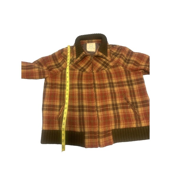 Women’s Relativity BROWN Plaid Lined Full Zip Wool Blend Jacket Pockets Sz Large - Picture 10 of 10